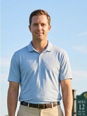 Nike Golf Mens Blue Short Sleeve Loose Athletic Polo T-Shirt Size XL James Caan